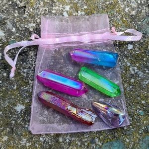 💎AURA QUARTZ 5 piece crystal set 💎